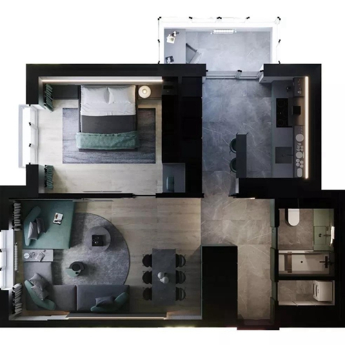 現代簡約全屋定制，小戶型全屋定制，星空梵高全屋定制